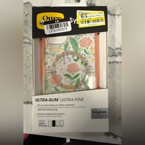 iPhone 16 plus Floral Clear Phone Case with Peach Trim